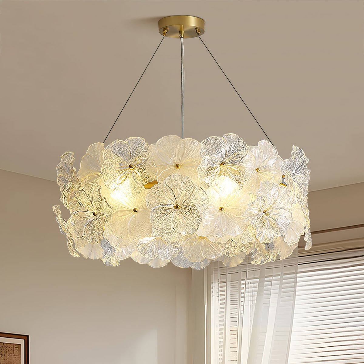 Glezen Chandelier Glass Petal Floral