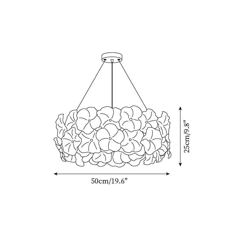 Glezen Chandelier Glass Petal Floral