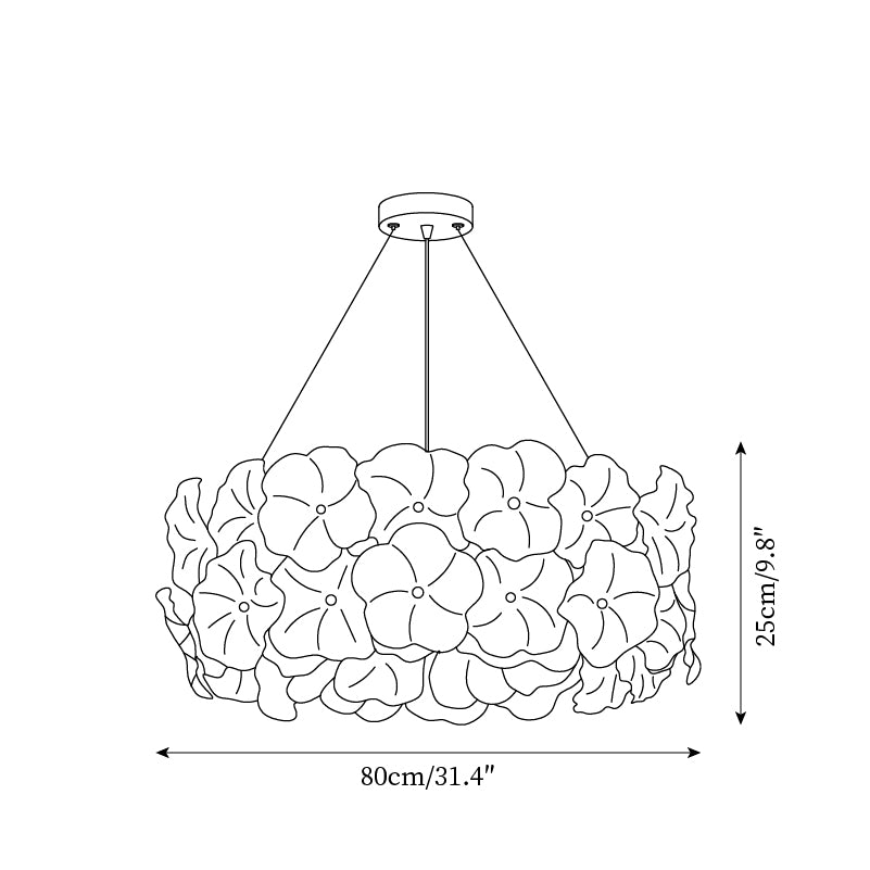 Glezen Chandelier Glass Petal Floral