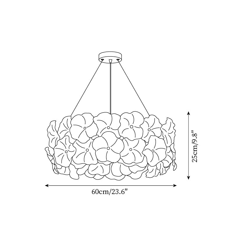 Glezen Chandelier Glass Petal Floral