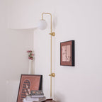 Evshaia Premium Elegance Globe Plug-in Brass Glass Sconce Wall lamp