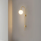 Nyvaris Modern Minimalist Globe Brass Glass Sconce Wall lamp