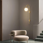 Nyvaris Modern Minimalist Globe Brass Glass Sconce Wall lamp