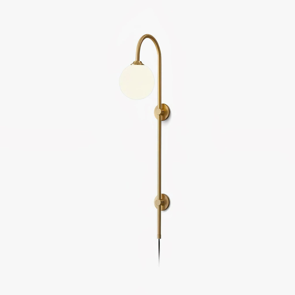 Evshaia Premium Elegance Globe Plug-in Brass Glass Sconce Wall lamp