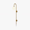 Evshaia Premium Elegance Globe Plug-in Brass Glass Sconce Wall lamp