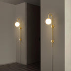 Evshaia Premium Elegance Globe Plug-in Brass Glass Sconce Wall lamp
