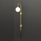 Evshaia Premium Elegance Globe Plug-in Brass Glass Sconce Wall lamp