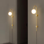 Evshaia Premium Elegance Globe Plug-in Brass Glass Sconce Wall lamp