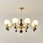 Aurora Globe Orb Walnut Chandelier