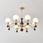 Aurora Globe Orb Walnut Chandelier