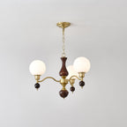 Aurora Globe Orb Walnut Chandelier