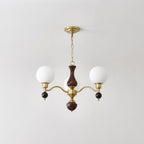 Aurora Globe Orb Walnut Chandelier