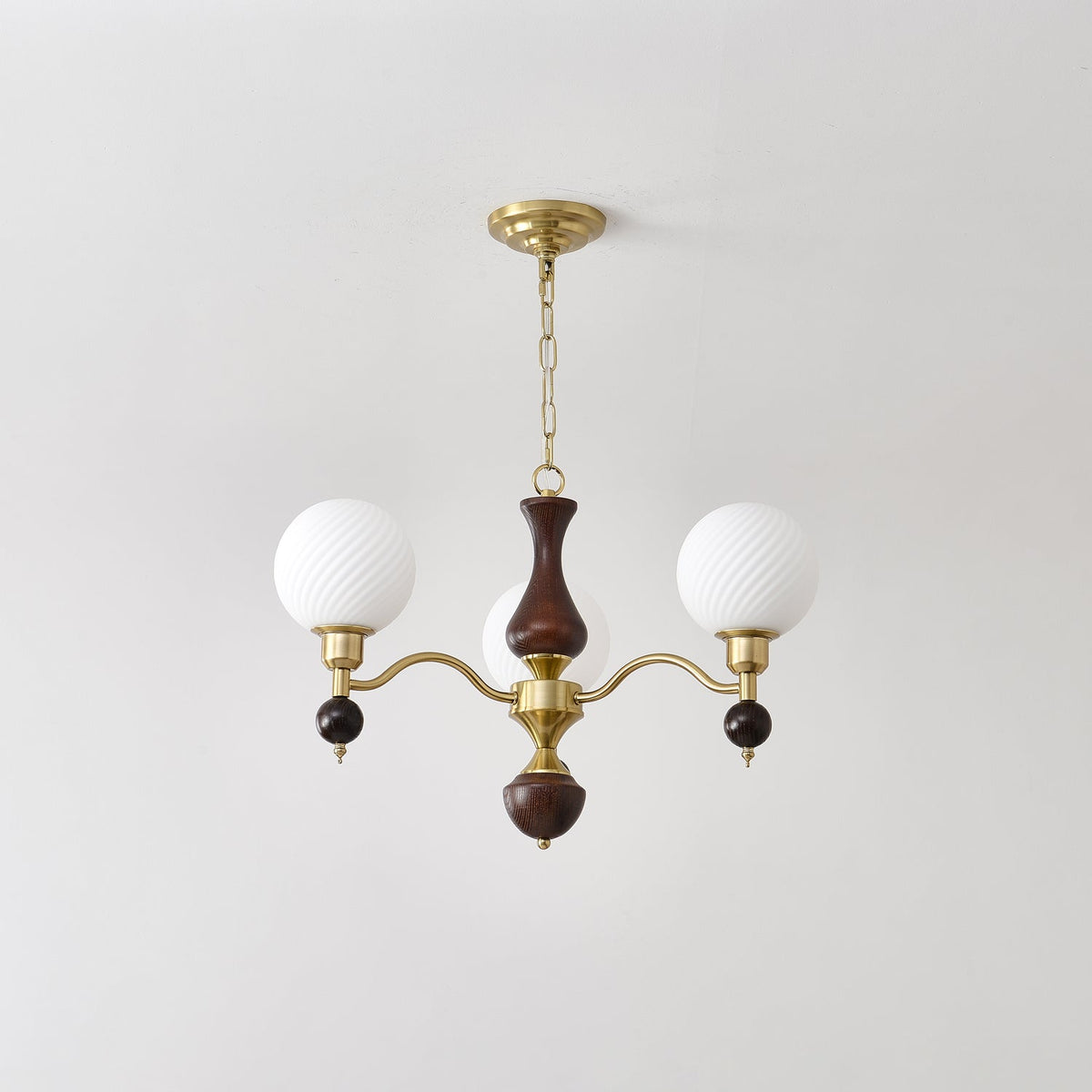 Aurora Globe Orb Walnut Chandelier