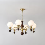 Aurora Globe Orb Walnut Chandelier