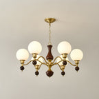 Aurora Globe Orb Walnut Chandelier