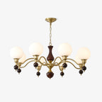 Aurora Globe Orb Walnut Chandelier