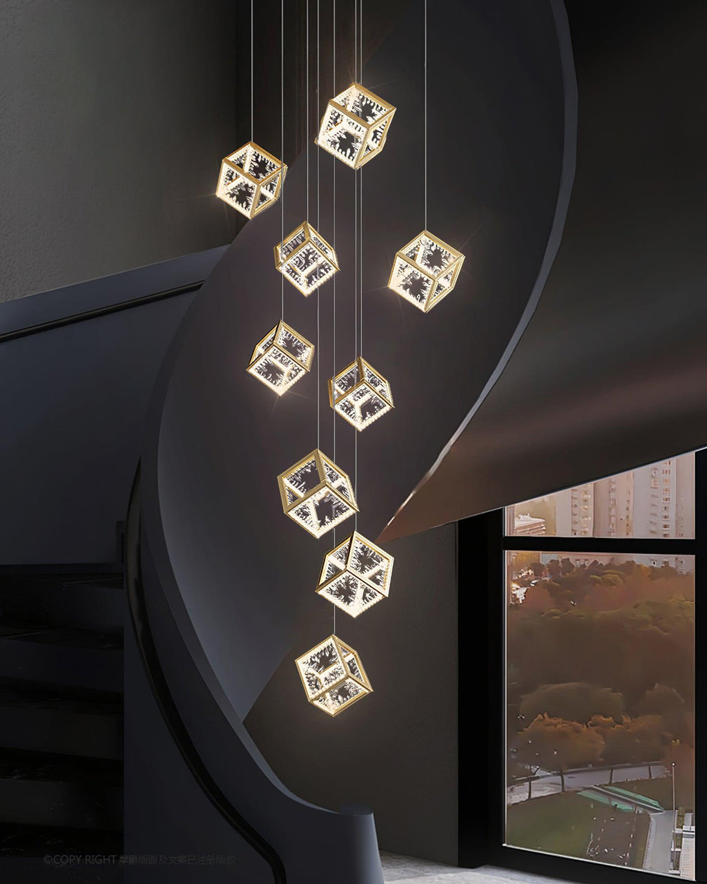 Kristy  Gold Chandelier Mulit-Head