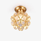 Ullaeiel Postmodern Luxury Bloom Golden Glass Ceiling Light