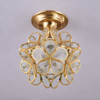 Ullaeiel Postmodern Luxury Bloom Golden Glass Ceiling Light