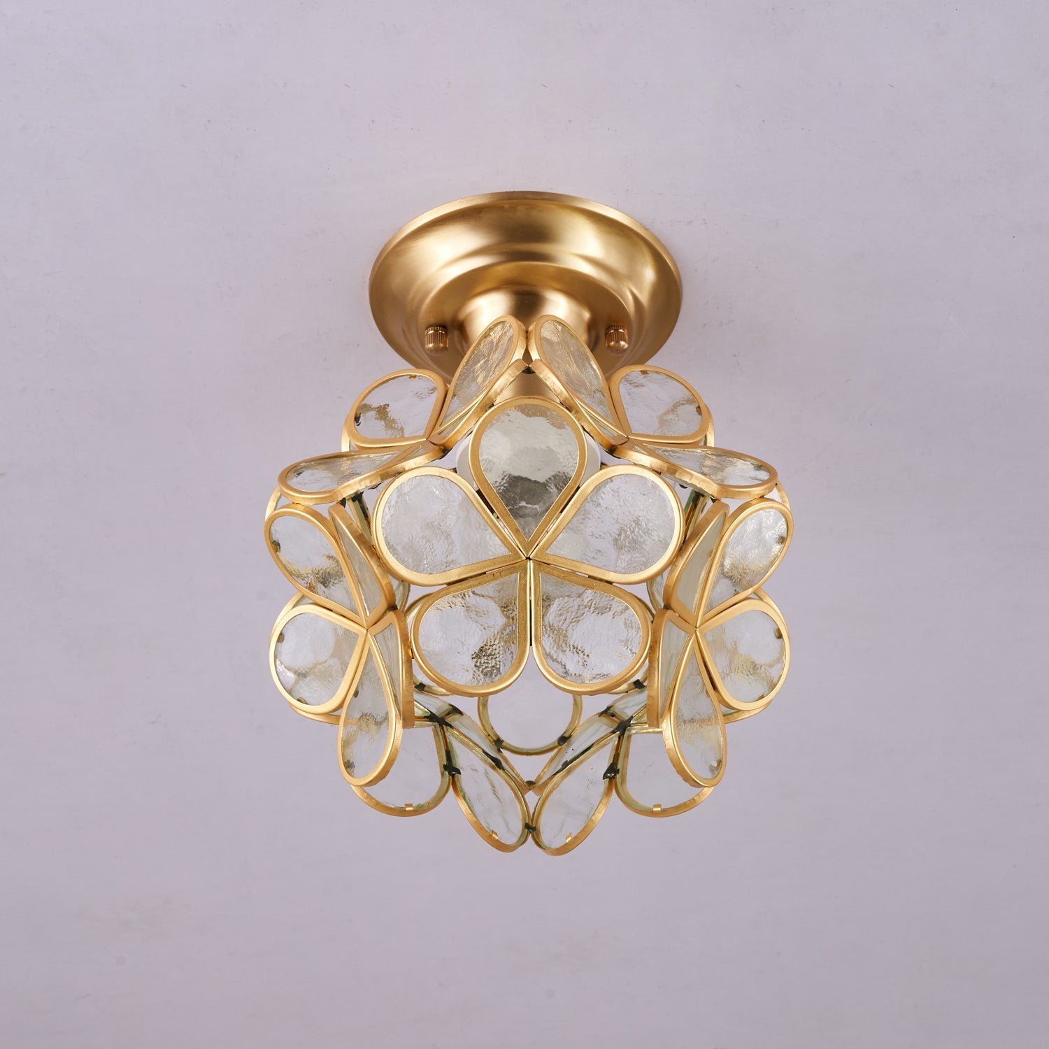 Ullaeiel Postmodern Luxury Bloom Golden Glass Ceiling Light