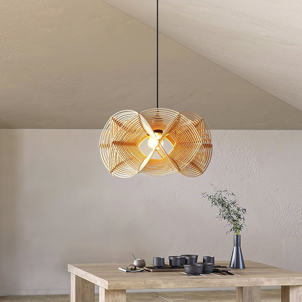 Golven Pendant Lamp Woven Rattan Organic Artistic