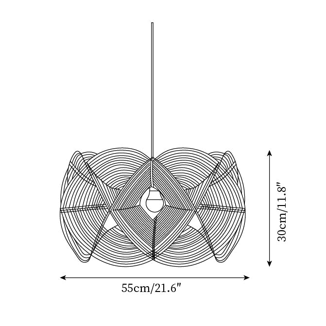 Golven Pendant Lamp Woven Rattan Organic Artistic