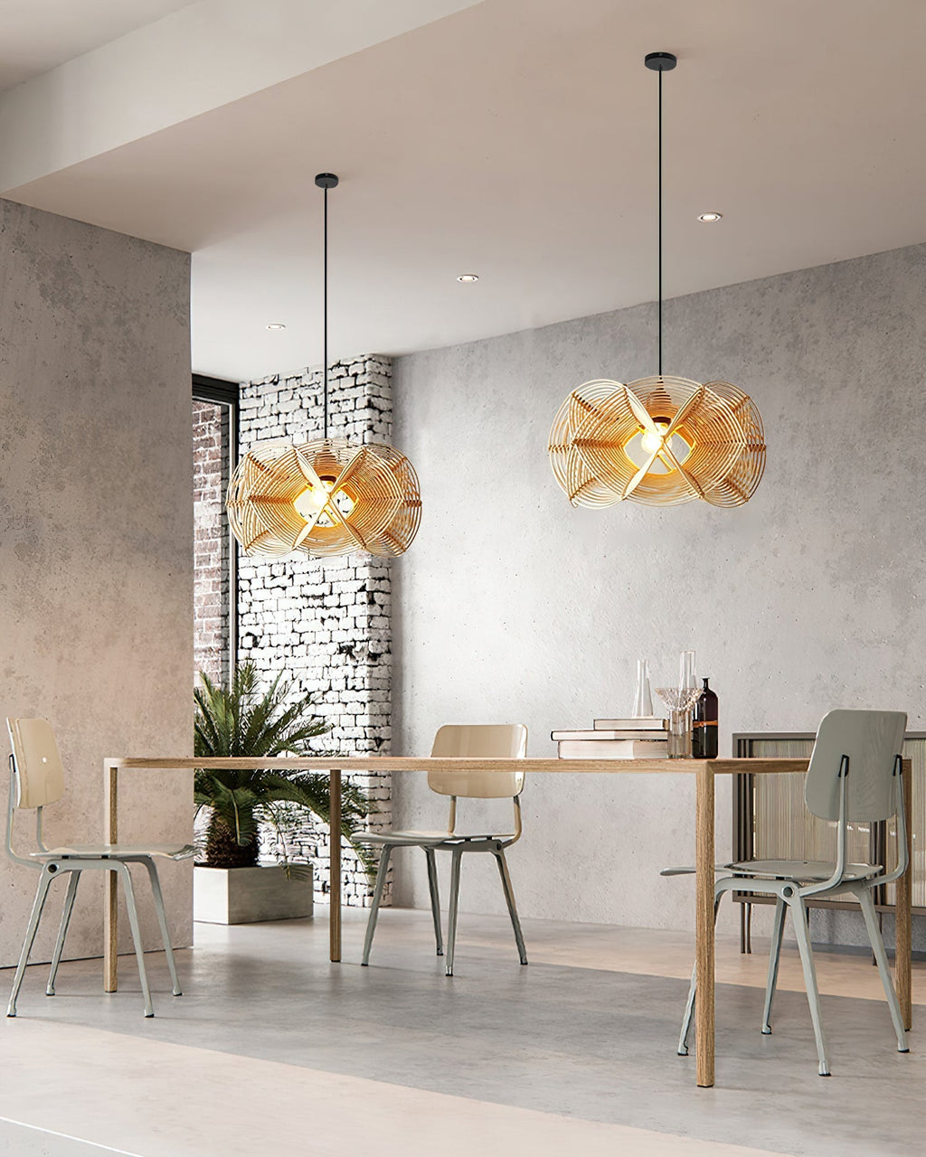 Golven Pendant Lamp Woven Rattan Organic Artistic