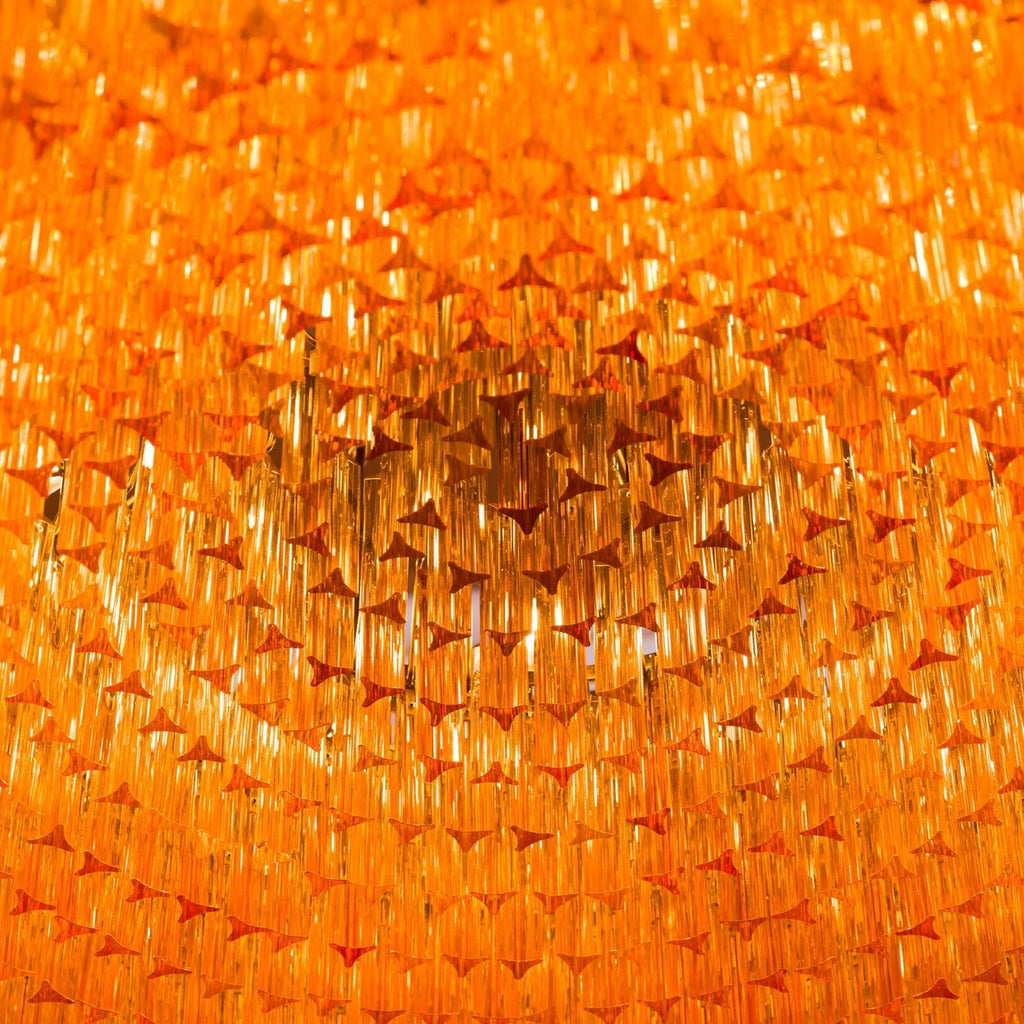 Aurora Chandelier Amber Drum Glass
