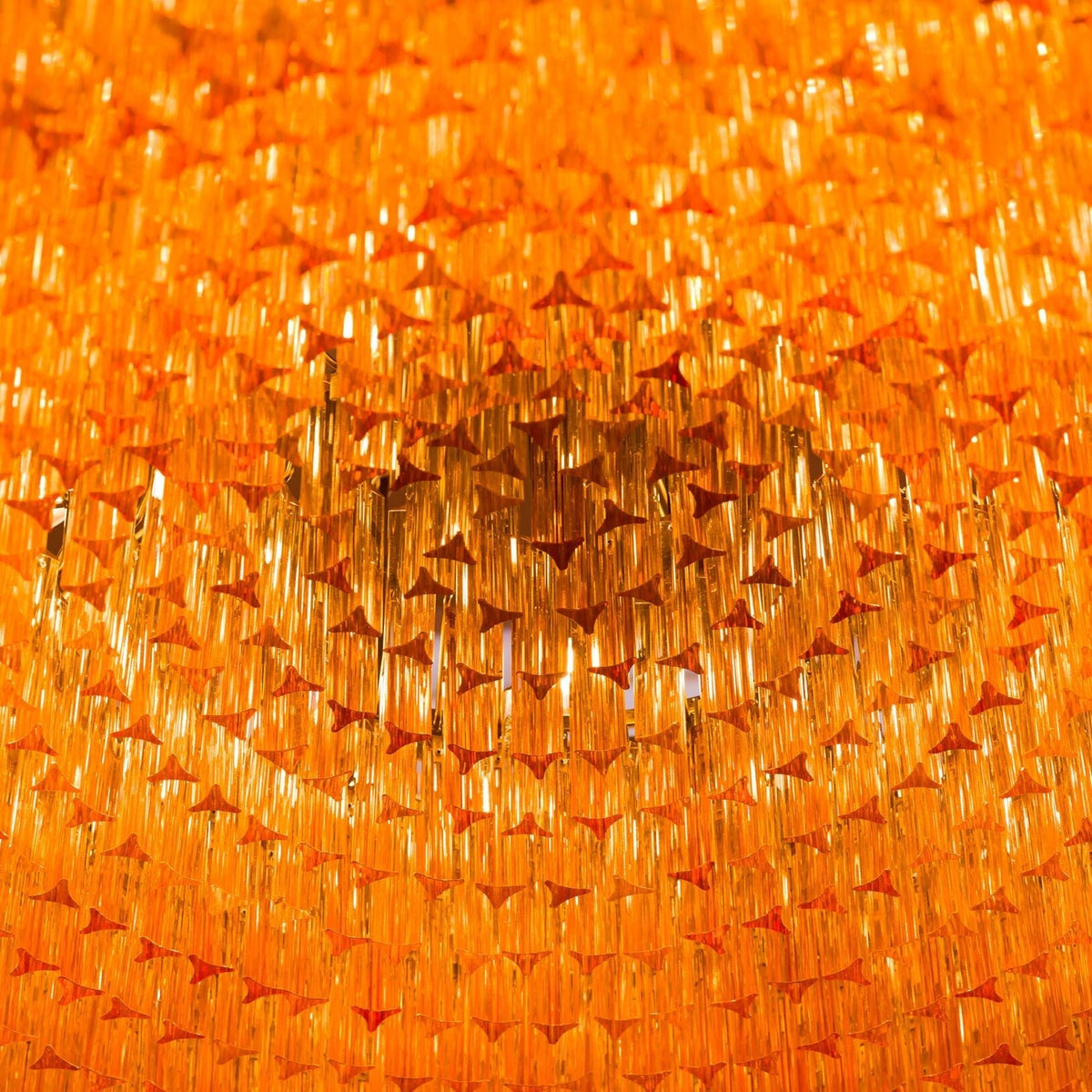 Aurora Chandelier Amber Drum Glass