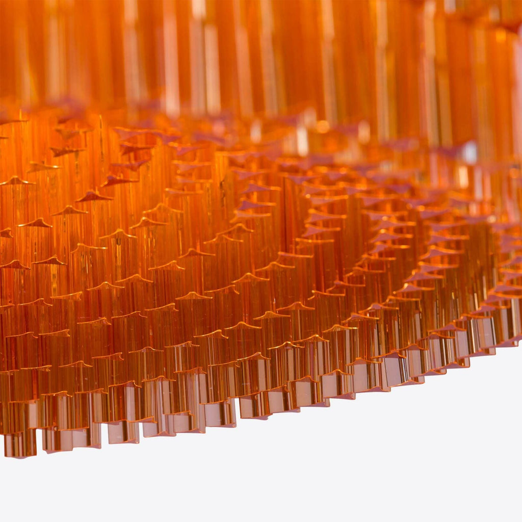 Aurora Chandelier Amber Drum Glass
