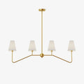 Lustra Chandelier Brass Curved Beige Linear