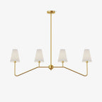 Lustra Chandelier Brass Curved Beige Linear