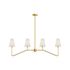 Lustra Chandelier Brass Curved Beige Linear