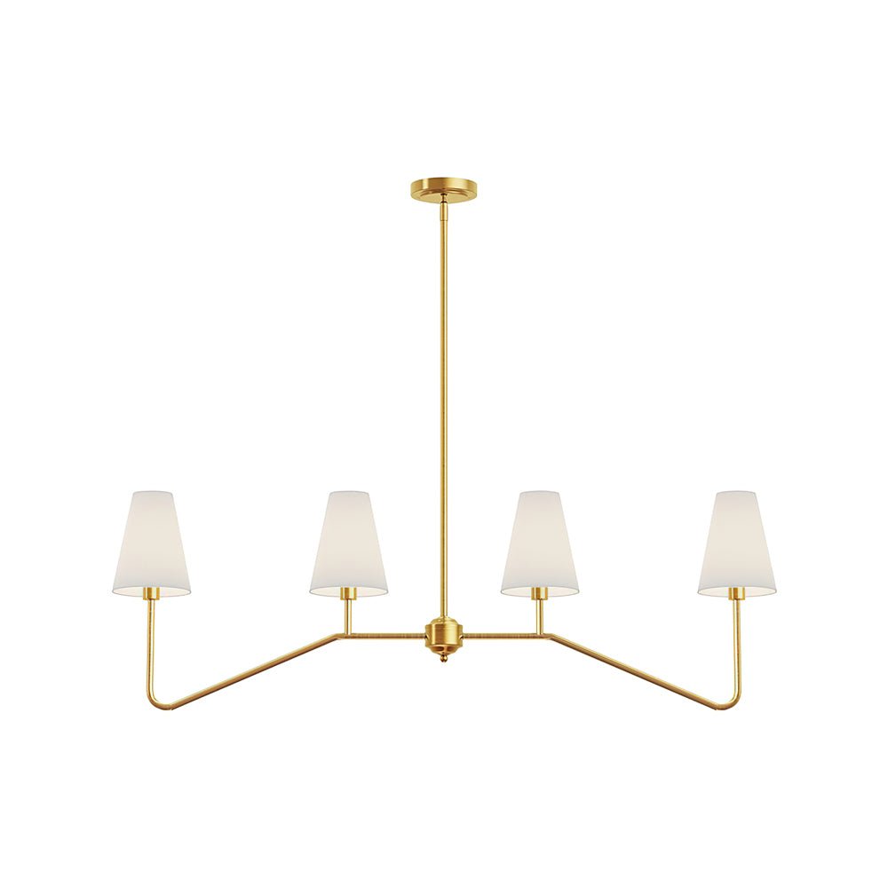 Lustra Chandelier Brass Curved Beige Linear