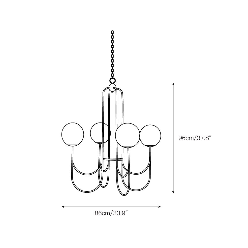 Arcana Globe  Glass Chandelier