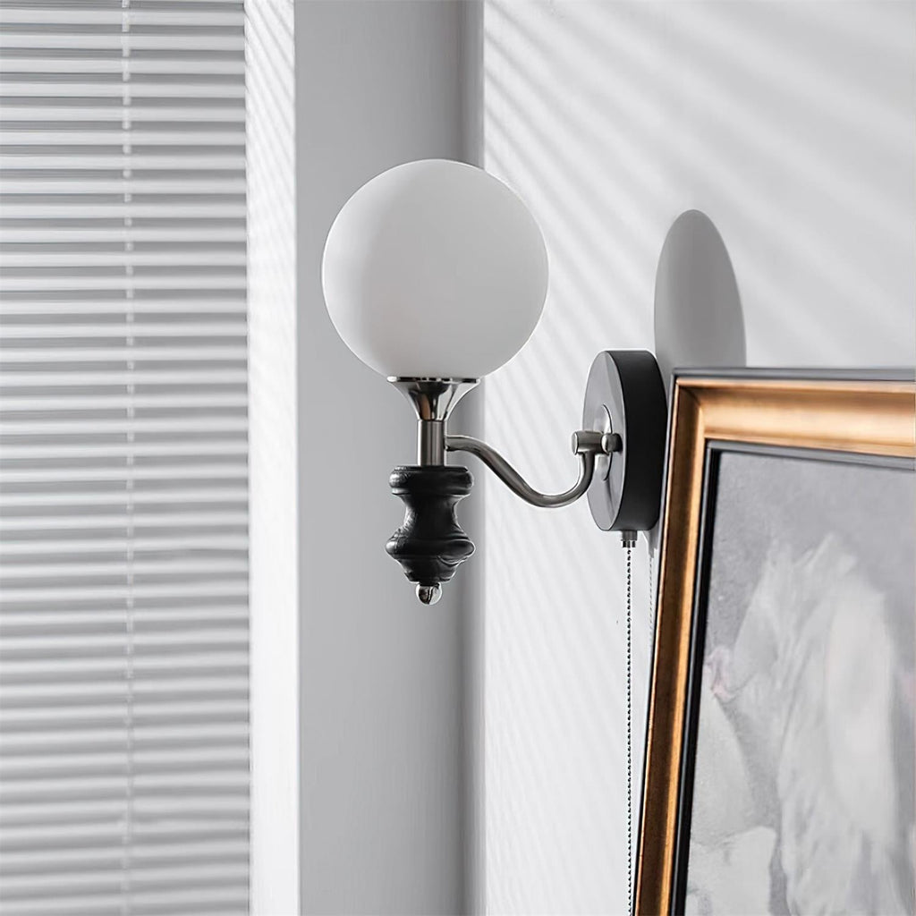 Duvin Frosted Glass Vintage Wall Lamp