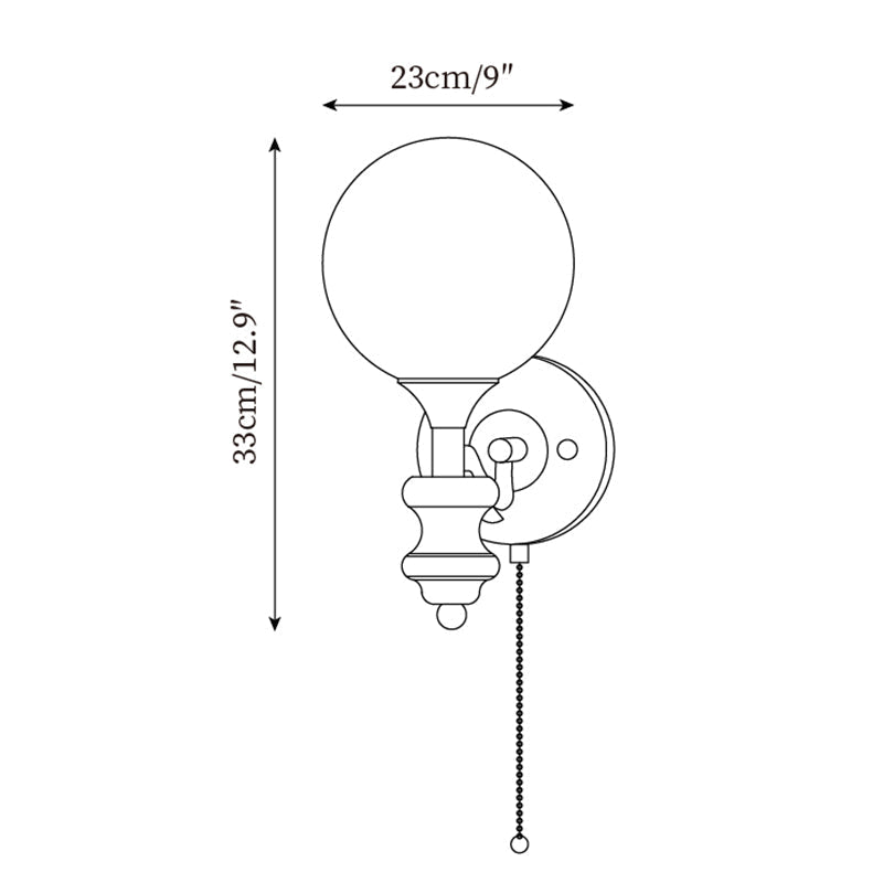 Duvin Frosted Glass Vintage Wall Lamp