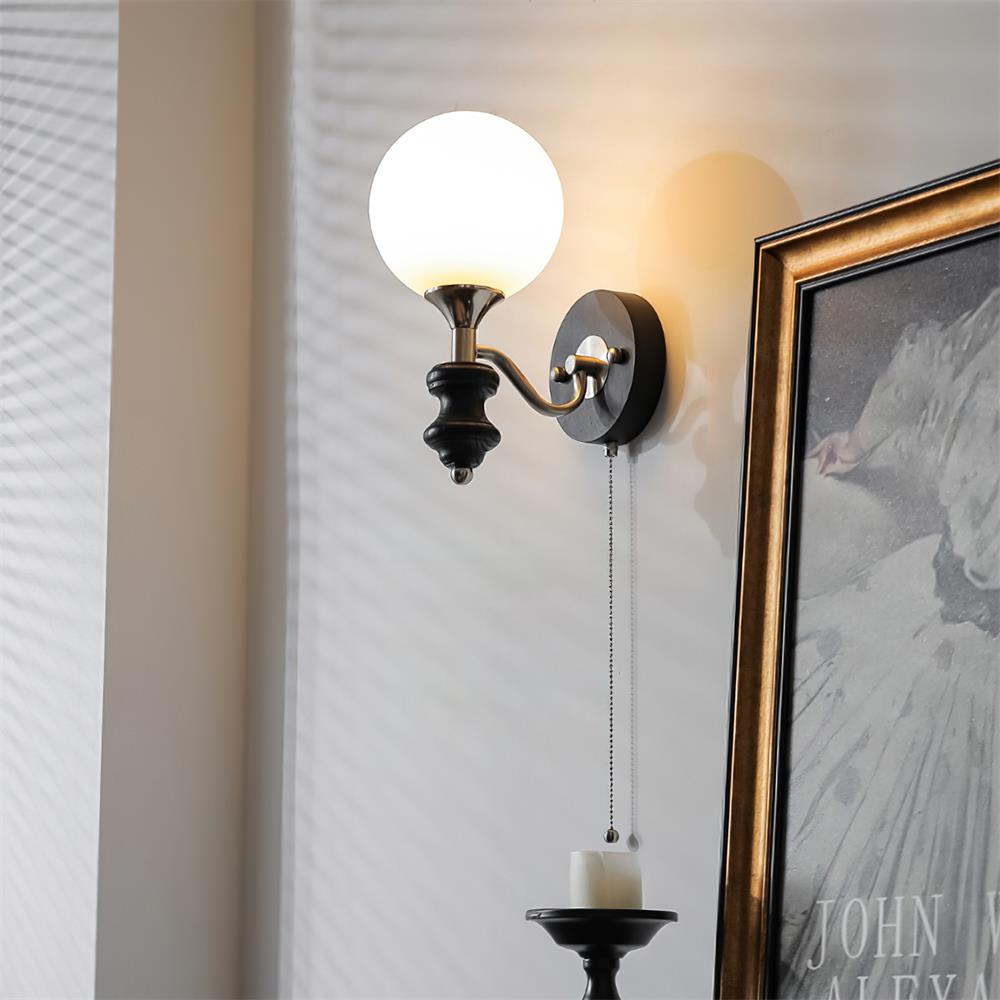 Duvin Frosted Glass Vintage Wall Lamp