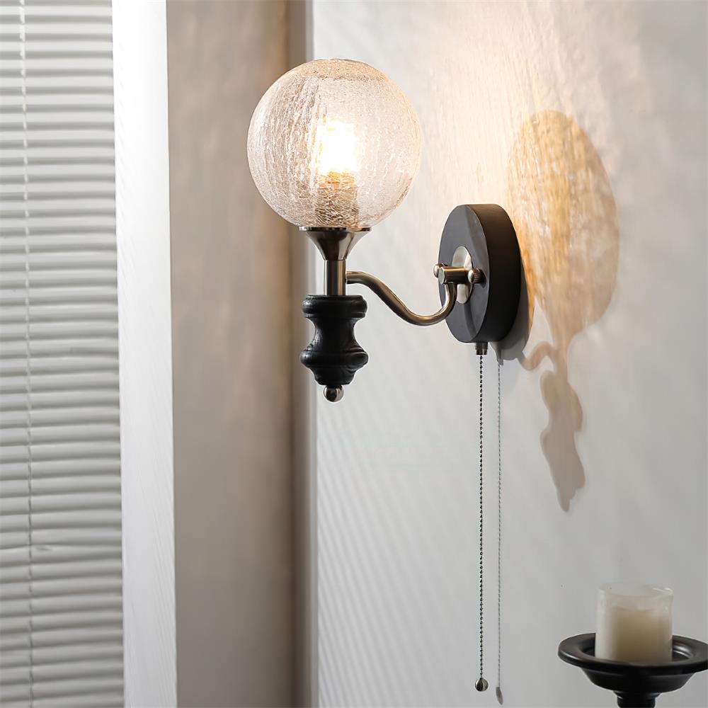 Duvin Frosted Glass Vintage Wall Lamp