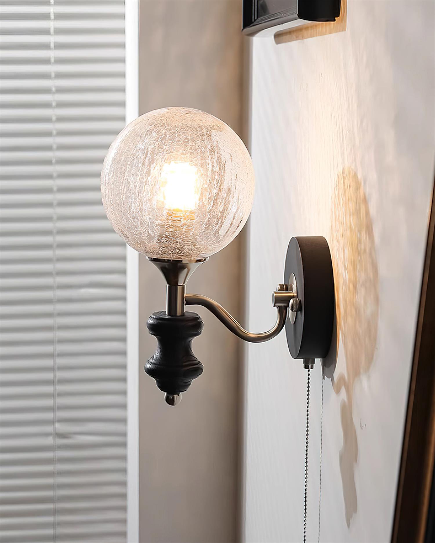 Duvin Frosted Glass Vintage Wall Lamp