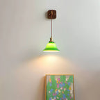 Bell Wall Lamp Brass Green Modern