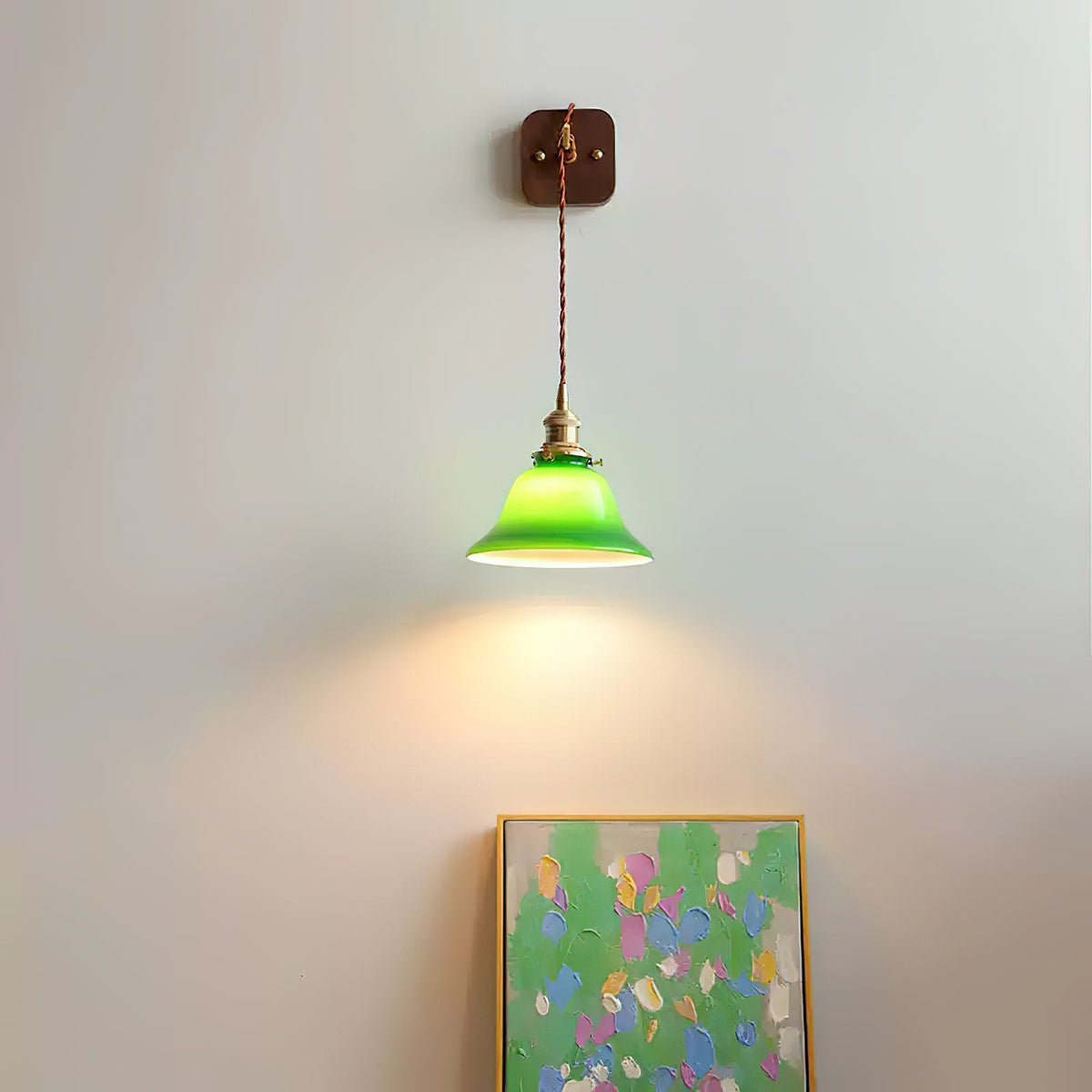 Bell Wall Lamp Brass Green Modern