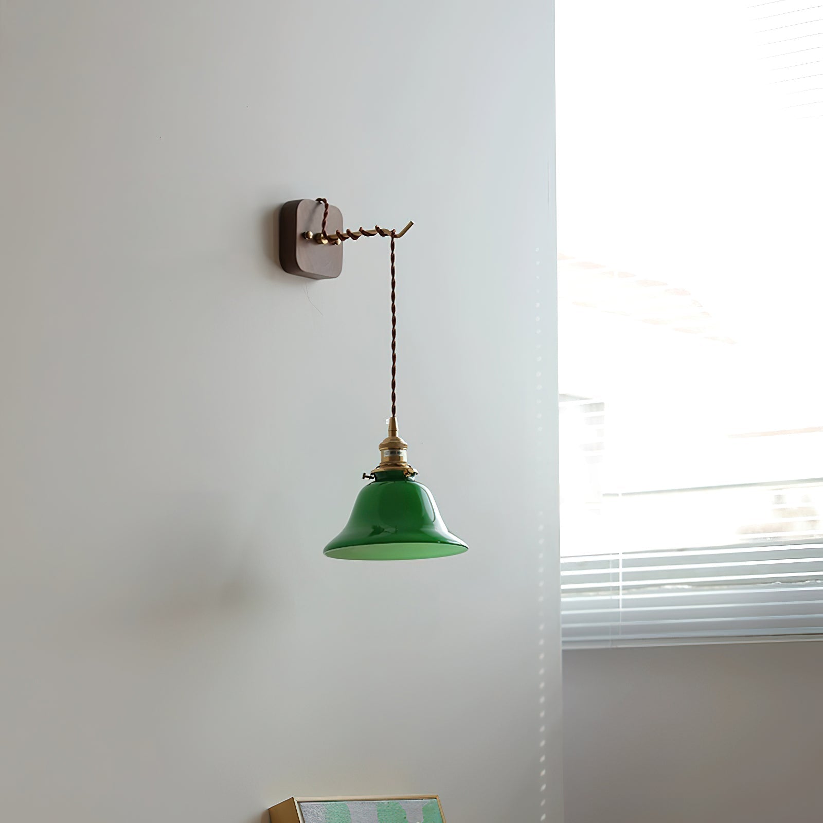 Bell Wall Lamp Brass Green Modern