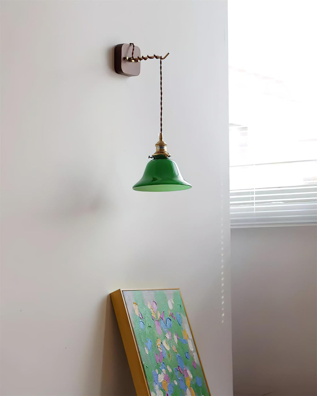 Bell Wall Lamp Brass Green Modern