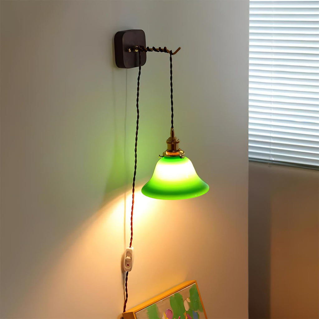 Bell Wall Lamp Brass Green Modern