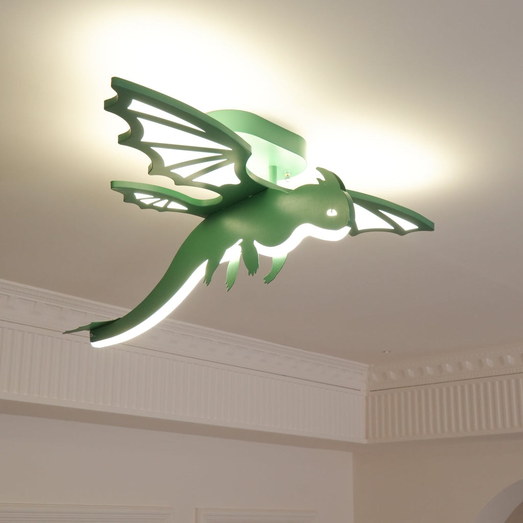 Lustra Ceiling Light Green Dinosaur LED
