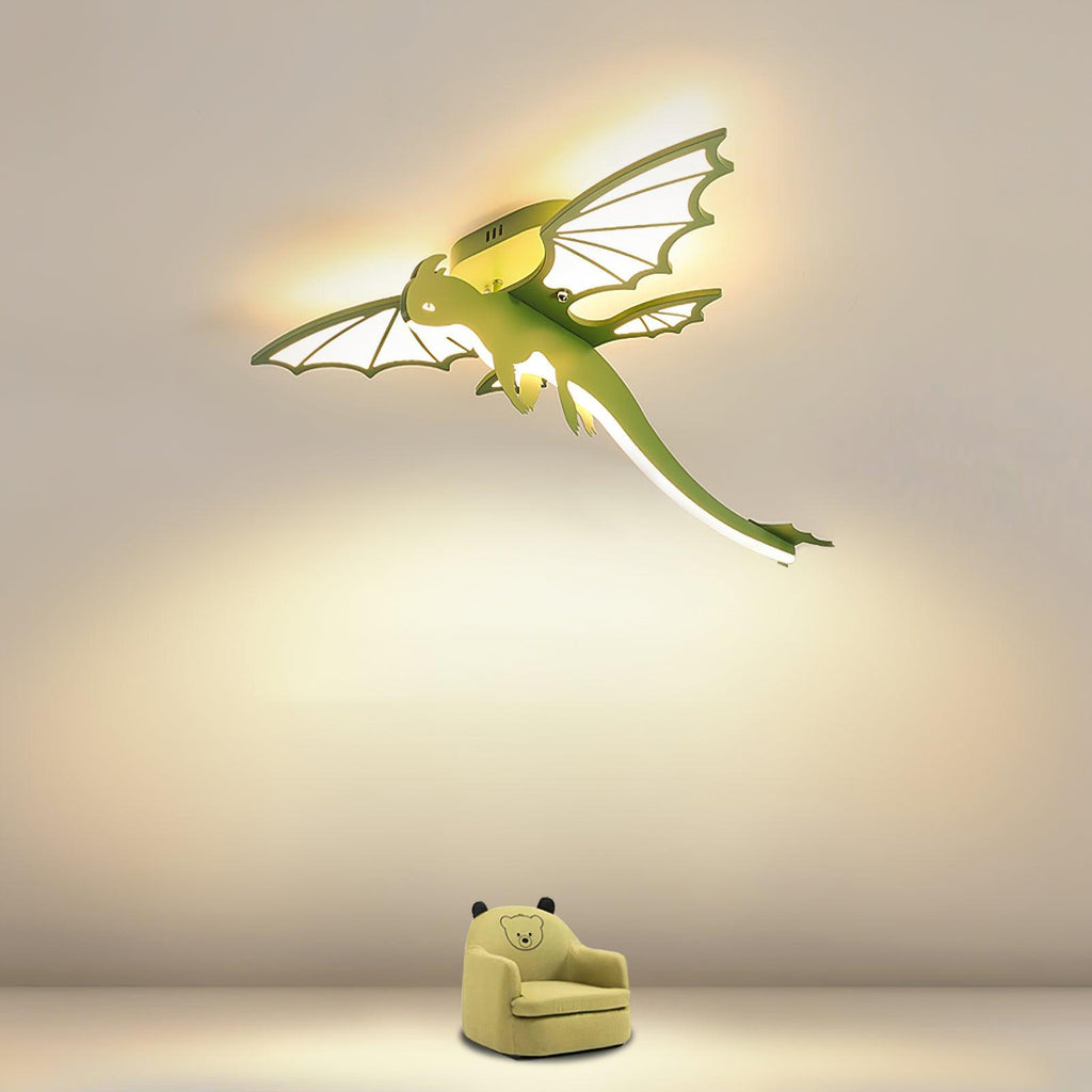 Lustra Ceiling Light Green Dinosaur LED