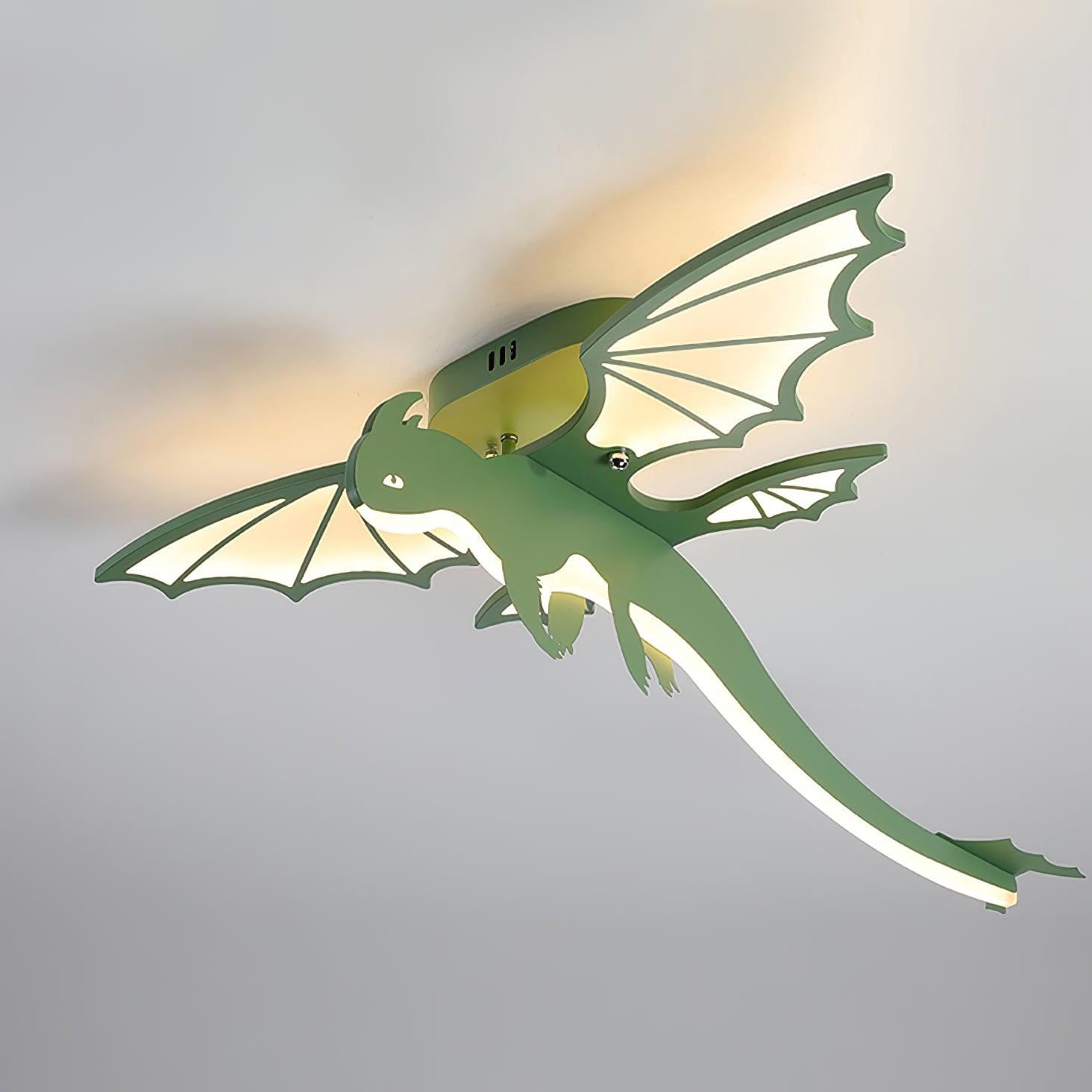Lustra Ceiling Light Green Dinosaur LED