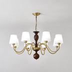 Lustra Chandelier Brass Wood Rustic Vintage