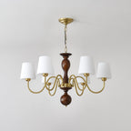 Lustra Chandelier Brass Wood Rustic Vintage